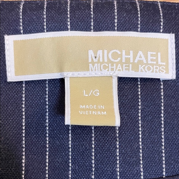 Michael Kors Navy Pinstripe Button Down Top - Picture 4 of 5